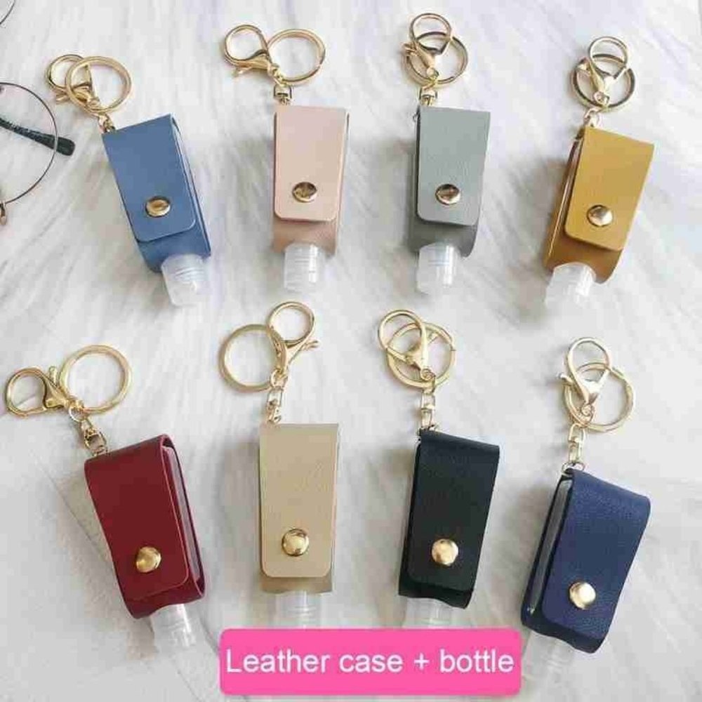 Leather Keychain & Hand Sanitizer Travel B…